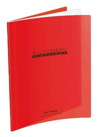 CAHIER PIQUE COUVERTURE POLYPRO 17X22 48P SEYES ROUGE