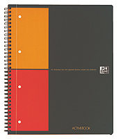 OXFORD Cahier ACTIVEBOOK spirales 160 pages perforées 80g 5x5 17x21cm Couverture polypro Gris - N° article fabricant : 100102880
