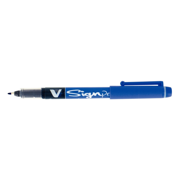 Stylo-feutre - Bleu - V-Sign Pen - Pointe moyenne - Pilot - Pointe fine de 2mm - EAN: 4902505134678