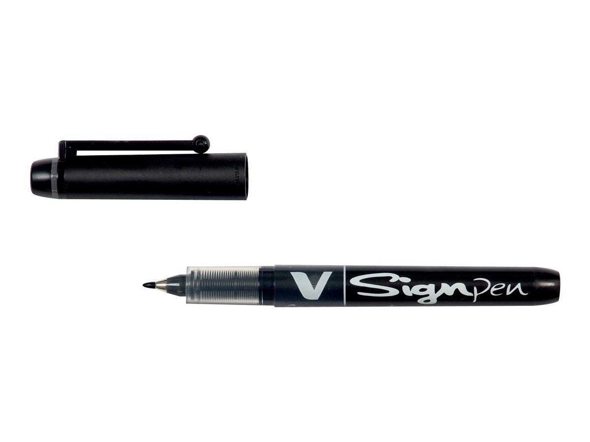 Stylo-feutre - Noir - V-Sign Pen - Pilot - Pointe fine de 2mm - EAN: 4902505134654