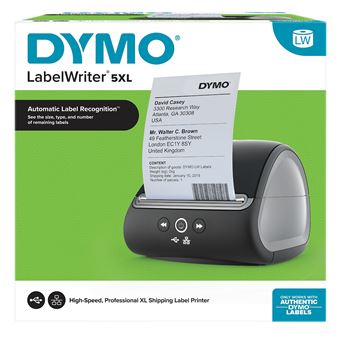  DYMO Imprimante d'étiquette LabelWriter 5XL - DYMO LabelWriter 5XL - thermique direct - rouleau (11,5 cm) - 300 ppp - jusqu'à 53 étiquettes/minute - USB 2.0, LAN 