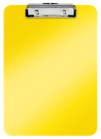  LEITZ Porte-bloc WOW, A4, en polystyrène, jaune-métallique  avec mécanique à pince métallique, capacité: 80 feuilles, avec anneaux de levage, dimensions: (B)228 x (P)320 mm (3971-00-16)
