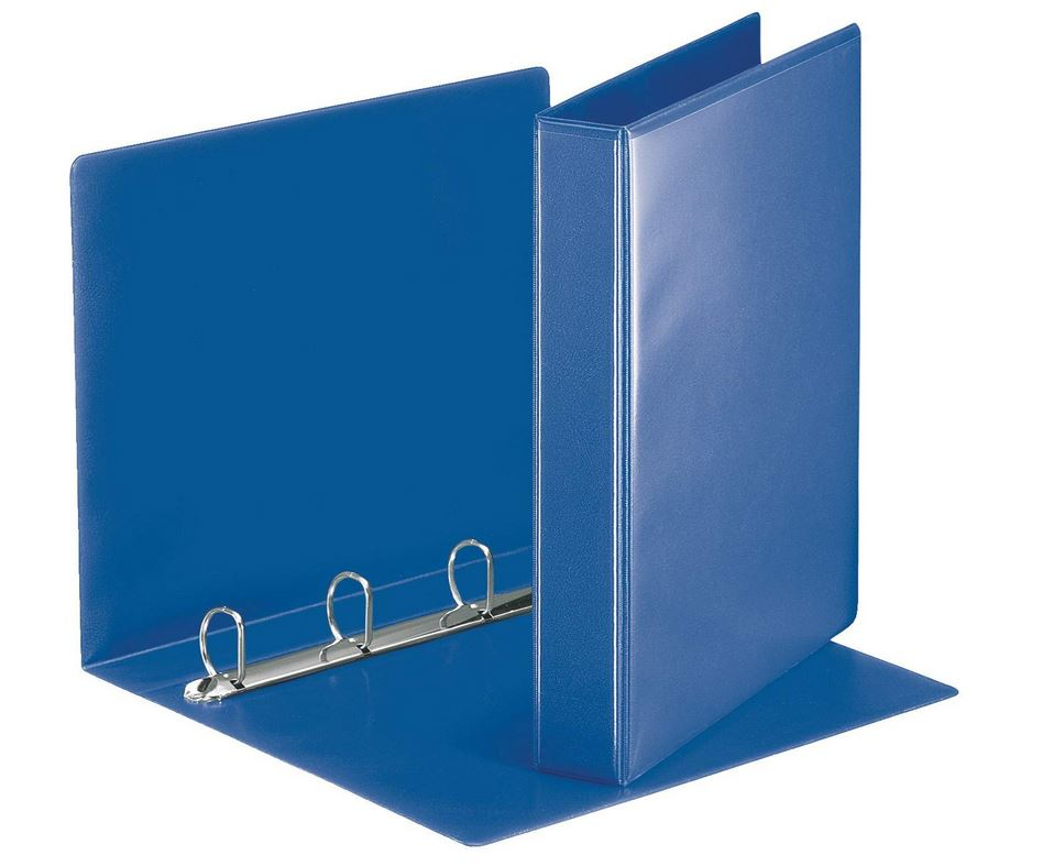 Esselte - Esselte Essentials - 49715 - Classeur à anneaux personnalisable - A4 - Capacité de 280 feuilles - Carton recouvert de polypropylène - 4 anneaux - Bleu 