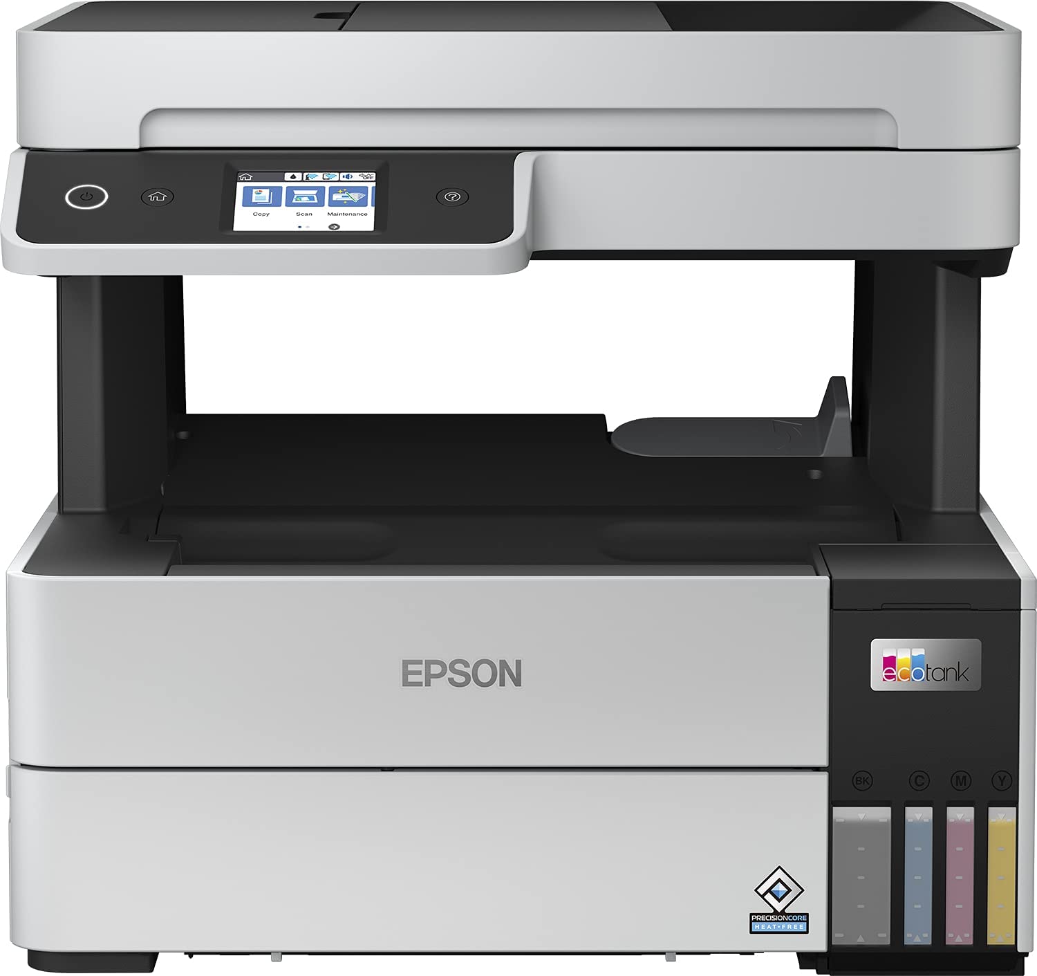 Epson Imprimante EcoTank ET-5170 avec Réservoirs, Multifonction 4-en-1: Imprimante recto verso / Scanner / Copieur / Fax, A4, Jet d'encre couleur, Wifi Direct, Ethernet, Ecran, Faible coût par page 