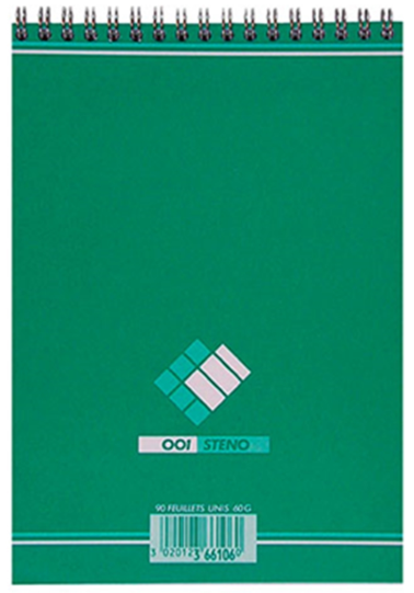 BLOC STENO SPIRALE A5 180P UNI