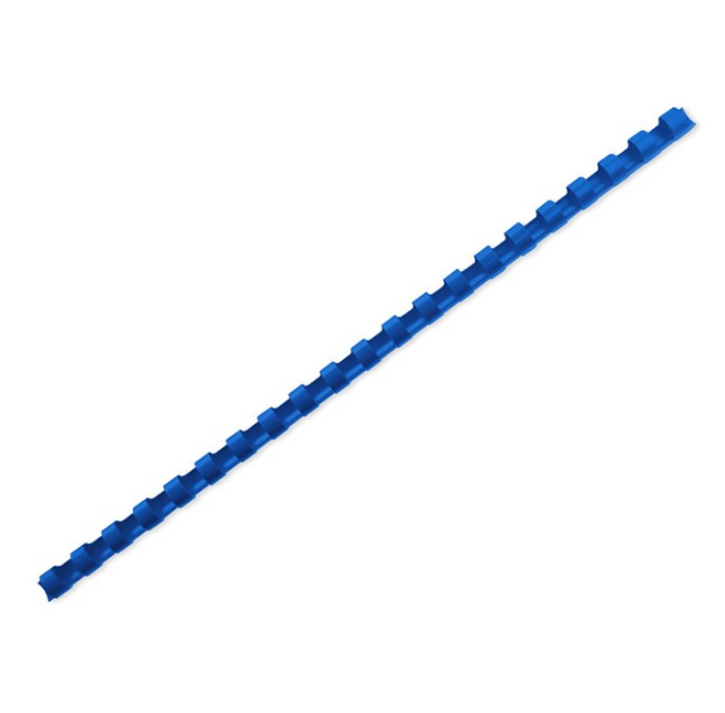 100 reliures spirale anneaux plastique 12 mm bleu