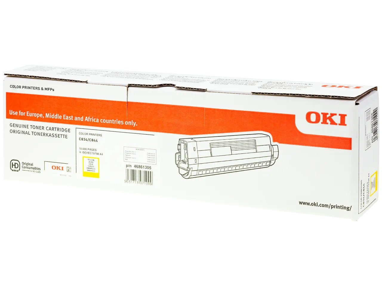46861305 OKI C834 Toner Jaune