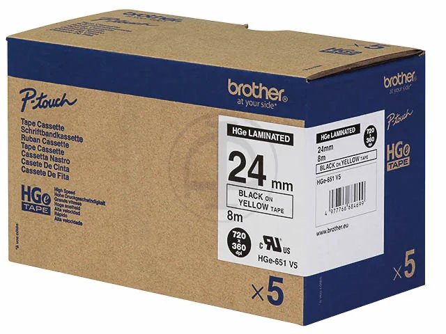 HGE651 BROTHER PTOUCH 24mm(5)- noir sur jaune