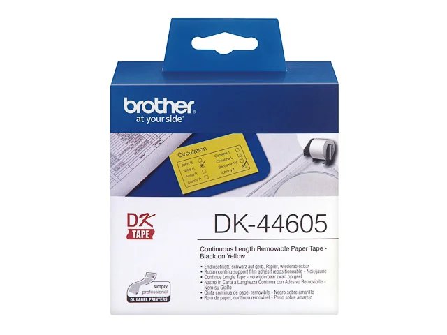 DK44605 BROTHER PT QL550 LABELS Jaune