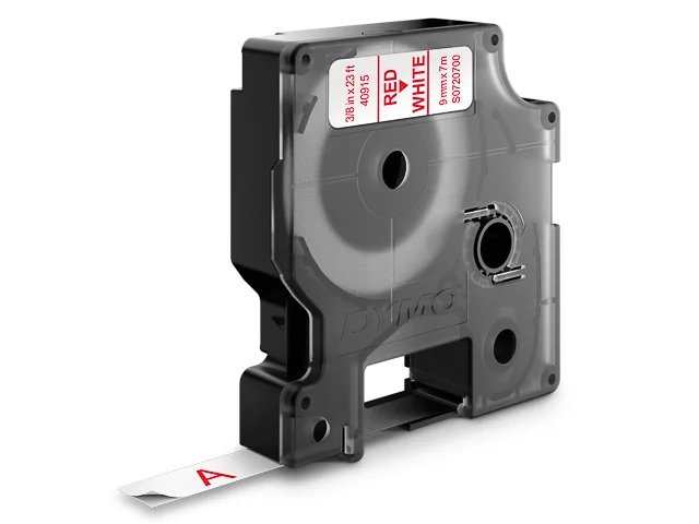 S0720700 DYMO D1 9mm -  - rouge sur blanc