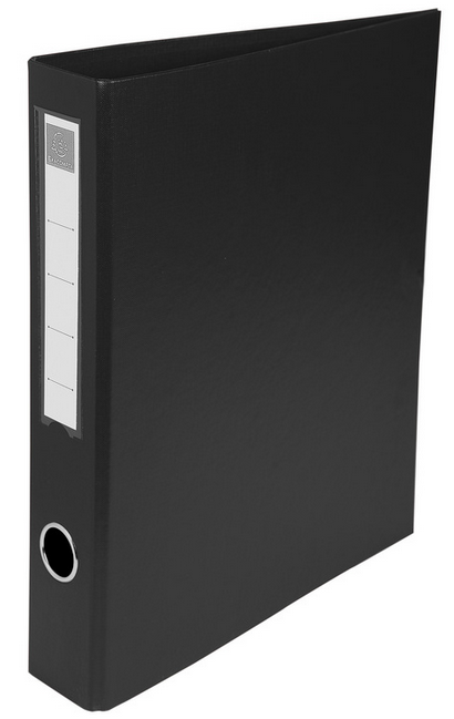 CLASSEUR REMBORDE PVC 4 ANNEAUX DOS 60MM NOIR 51641E