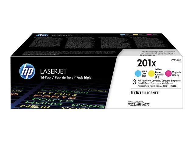  HP CF401X/CF402X/CF403X Pack de 3 Toners Couleur Originaux  HP 201X