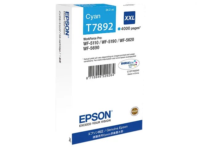 T7892 - EPSON WF5110WF - cartouche  cyan Grande Capacité