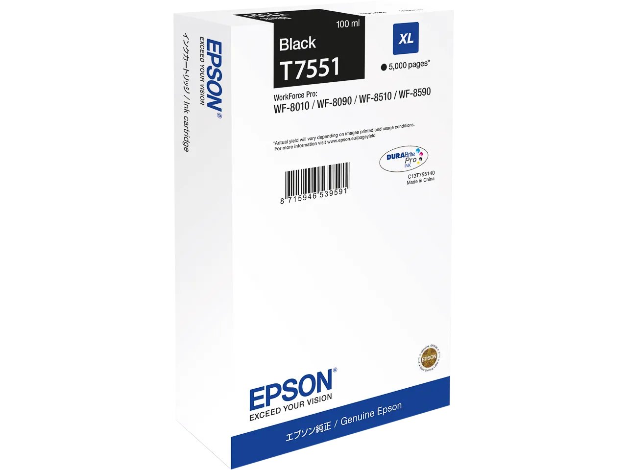 C13T755140 EPSON WF8010 - cartouche noire Grande Capacité