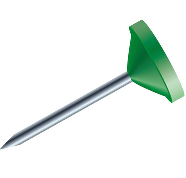 BOITE 100 EPINGLES SIGNALISATION TETE PLATE 5MM VERT