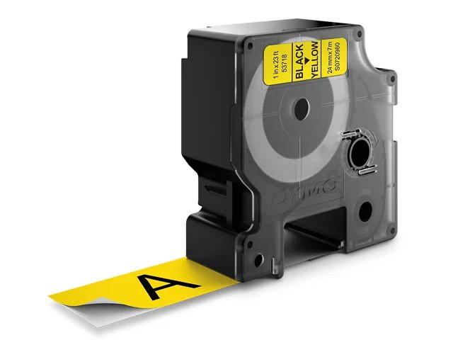 Dymo Ruban D1 S0720980 pour étiqueteuse - 24 mm x 7 m - Noir sur Jaune