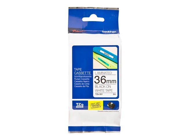 TZE261 BROTHER PTOUCH 36mm- noir sur blanc