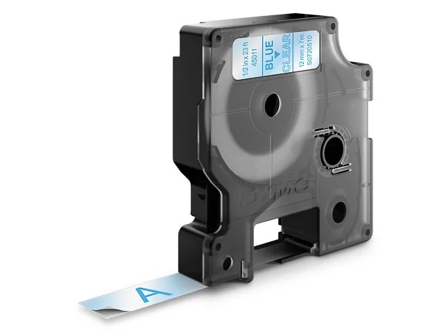S0720510 DYMO D1 12mm - bleu sur transparent 