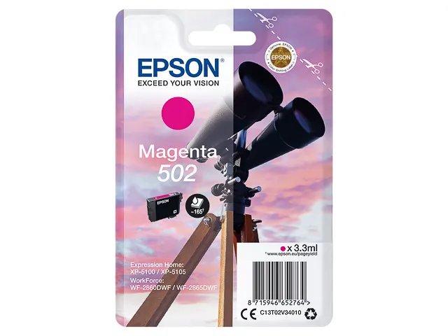 T02V3 - EPSON 502 - cartouche magenta JUMELLES - Standard