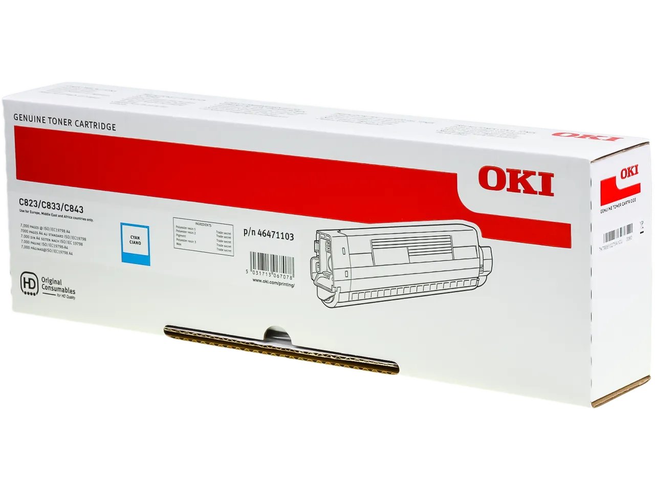 46471103 OKI C823 Toner cyan