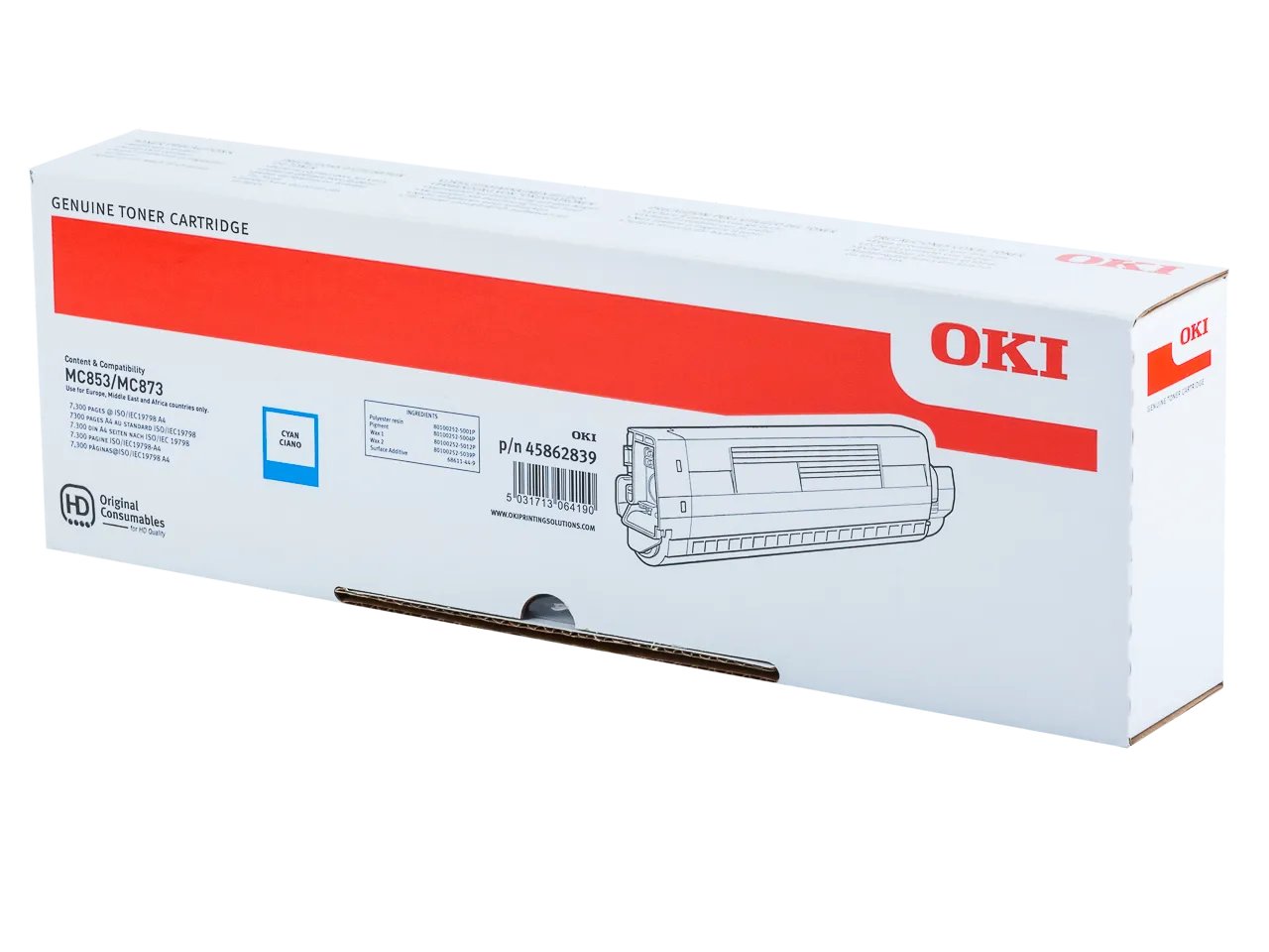 45862839 OKI MC853 Toner cyan