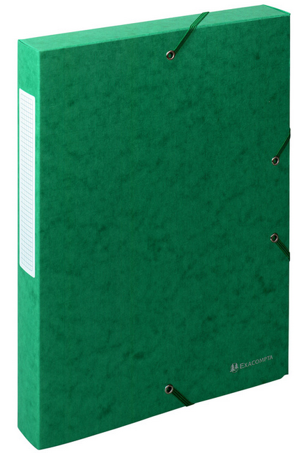 BOITE CLASSEMENT CARTE LUSTRÉE GAUFRÉE DOS 40 MM VERT