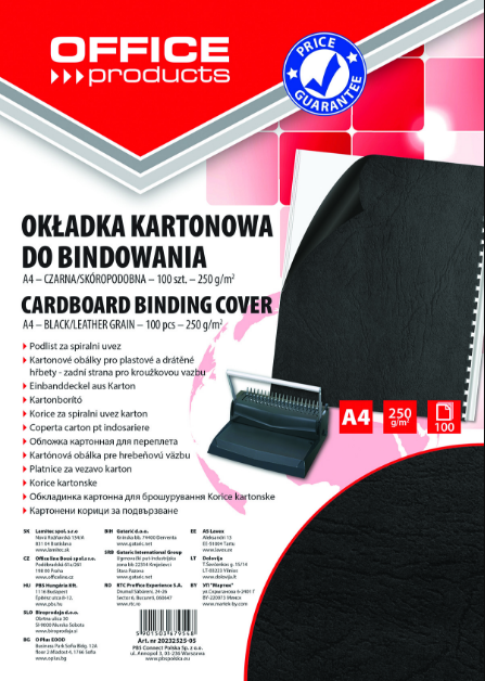 COUVERTURE CARTONNEE GRAIN CUIR NOIR A4 PAQUET 100