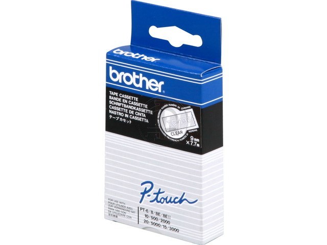 TC195 BROTHER PTOUCH 9mm - blanc sur Transparent