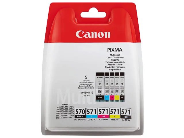 CLI571 CANON MG5750 - cartouche  (5) CMYK+PGBK