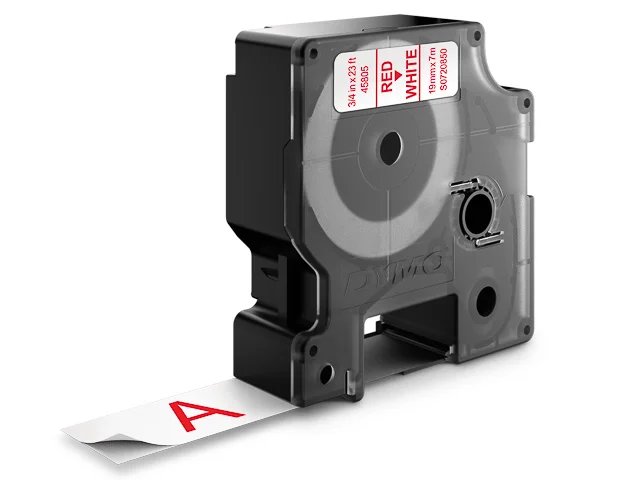 Ruban pour étiqueteuse Dymo 7 m x 19 mm Rouge sur Blanc