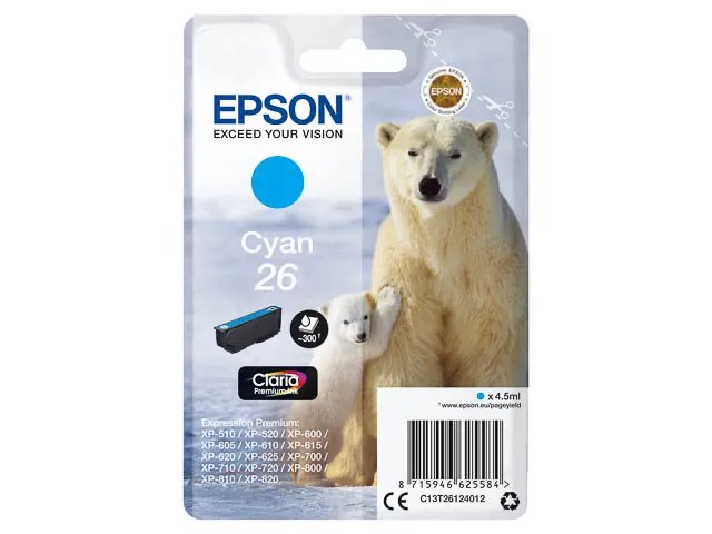 T2612 - EPSON XP600 - cartouche  cyan - Standard