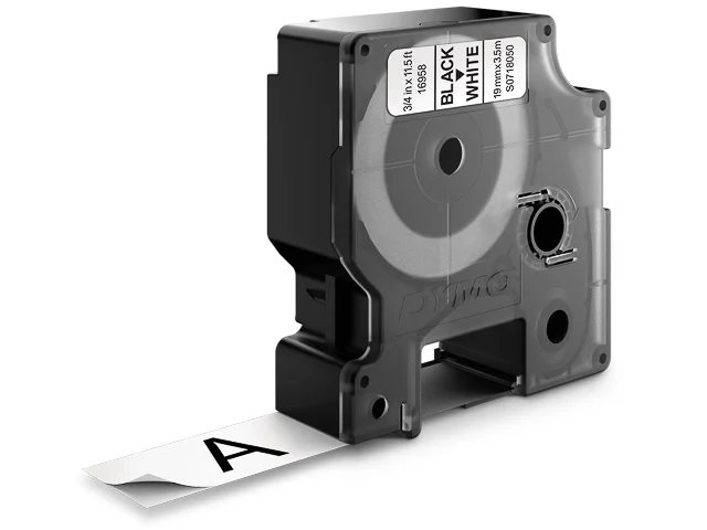 Ruban pour étiqueteuse Dymo 3,5 m x 19 mm Noir sur Blanc