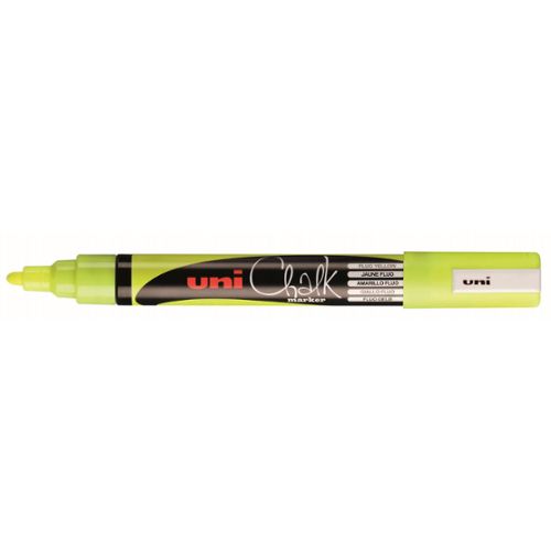 UNI CHALK MARQUEUR CRAIE PTE MOY JAUNE FLUO
