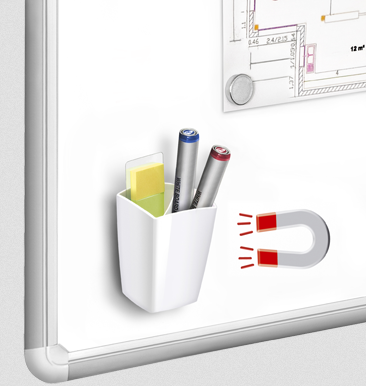 POT CRAYON MAGNETIQUE BLANC