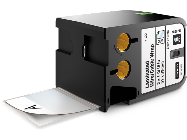 1868711 DYMO XTL 51x39mm  - blanc sur noir