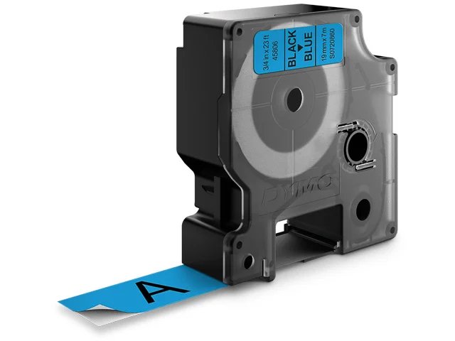 Ruban pour étiqueteuse Dymo 7 m x 19 mm Noir sur Bleu