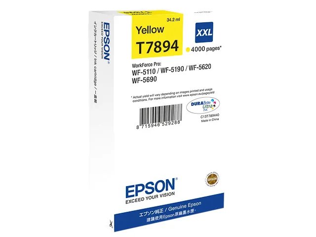 T7894 - EPSON WF5110WF - cartouche Jaune Grande Capacité