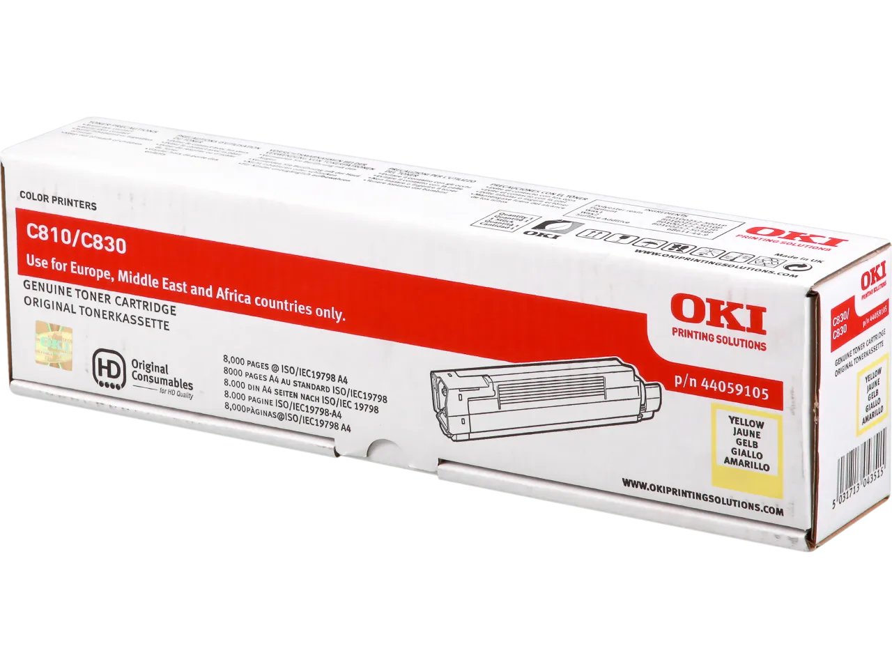 44059105 OKI C800 Toner Jaune