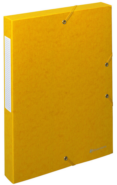 BOITE CLASSEMENT CARTE LUSTRÉE GAUFRÉE DOS 40 MM JAUNE