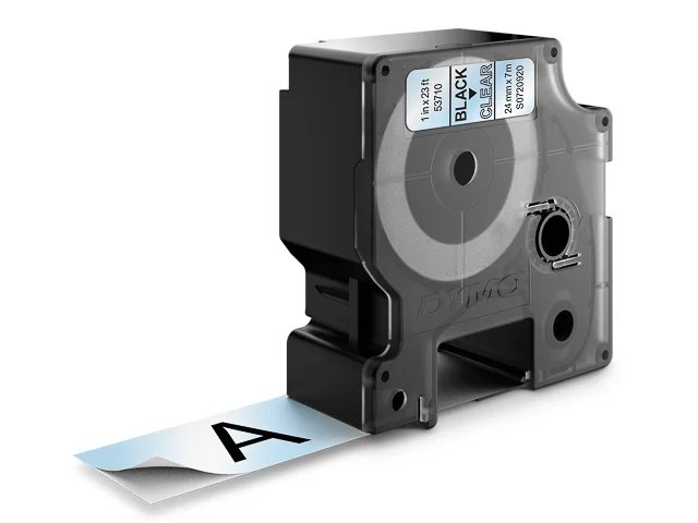 Ruban pour étiqueteuse Dymo 7 m x 24 mm Noir/Transparent