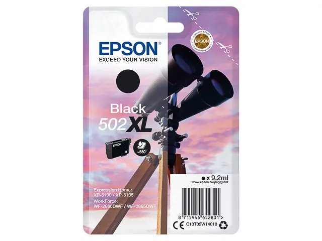 T02W1 - EPSON XP5100 - cartouche noire Grande Capacité JUMELLES 502XL noire