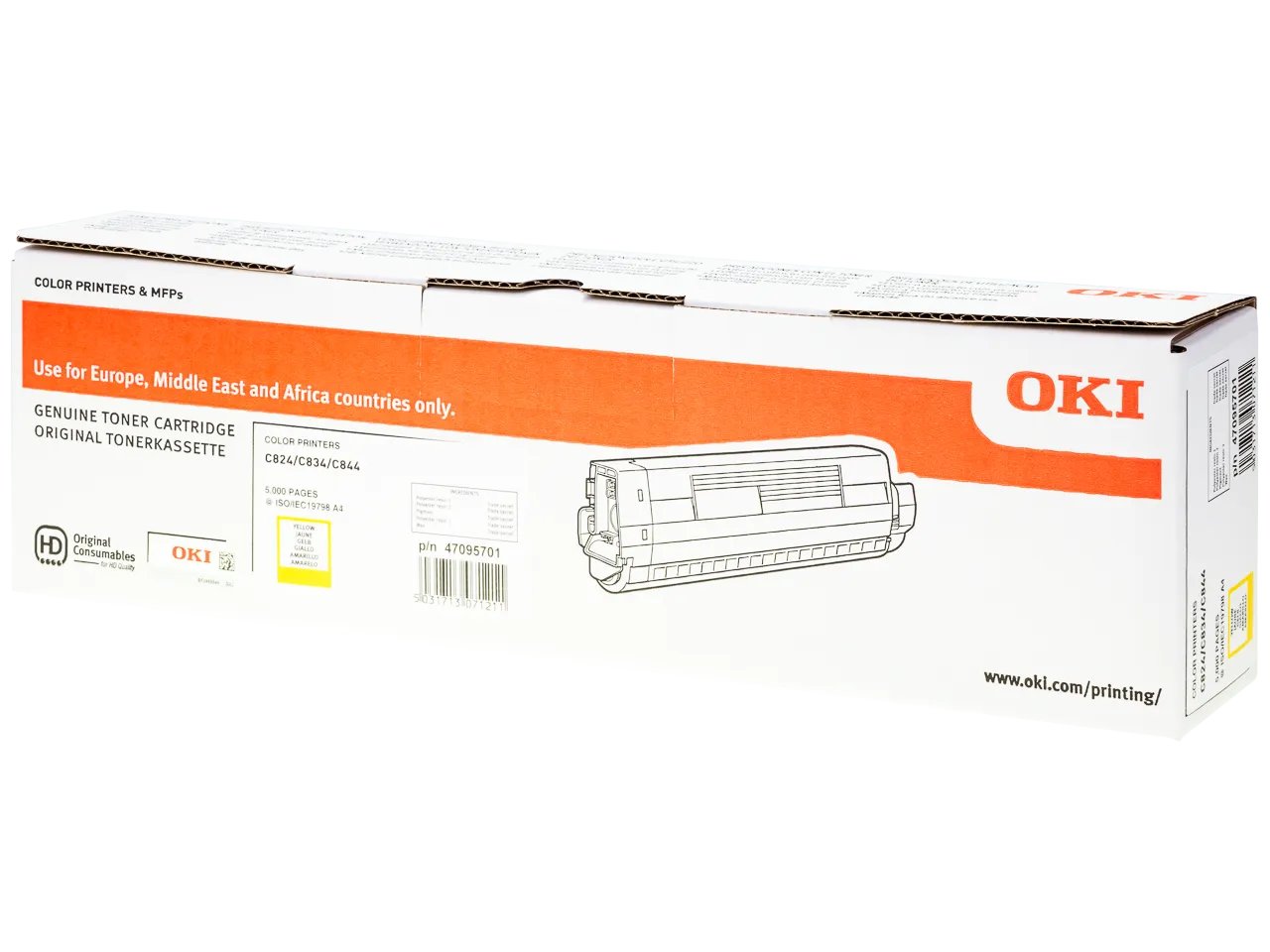 47095701 OKI C824 Toner Jaune