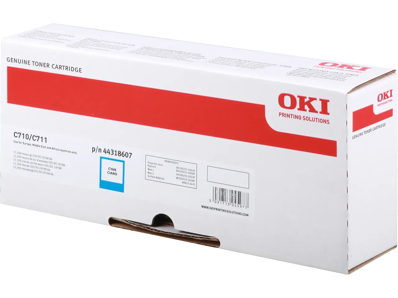 44318607 OKI C710 Toner cyan