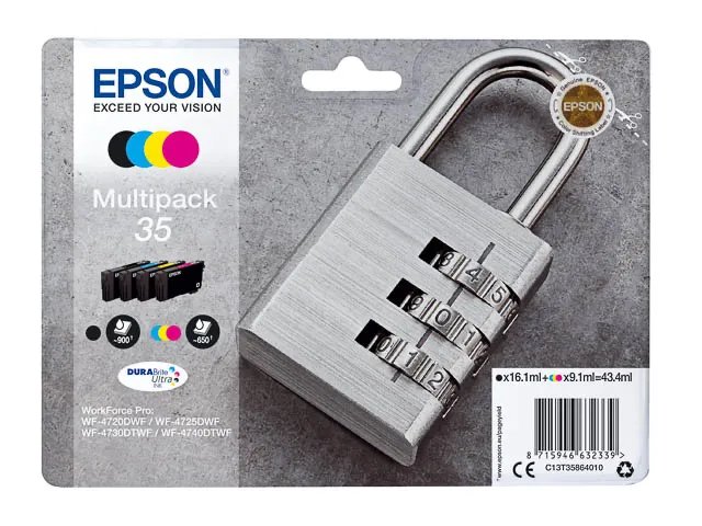 T3586 - EPSON 35 Multipack  Encres DURABrite Ultra N, C, M, J 43,4ml - cartouche  (4) - Standard