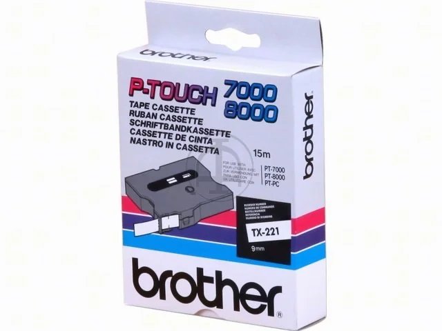 TX221 BROTHER PTOUCH 9mm- noir sur blanc
