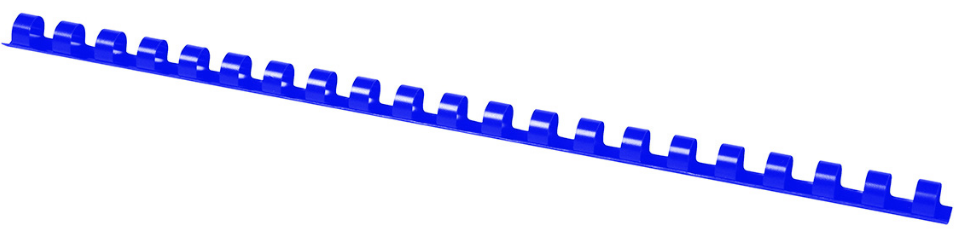 100 reliures spirale anneaux plastique 10 mm bleu