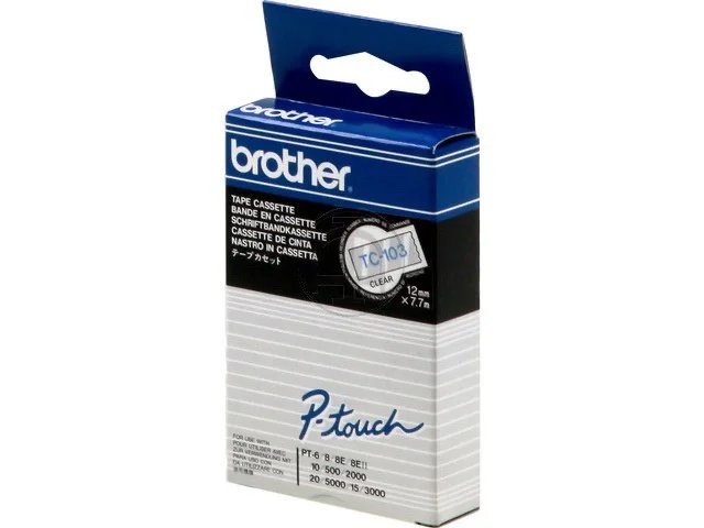 TC103 BROTHER PTOUCH 12mm- bleu sur transparent