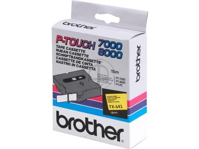 TX641 BROTHER PTOUCH 18mm- noir sur jaune