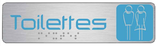 PLAQUE DE SIGNALISATION 170X45 MM TOILETTES MIXTES