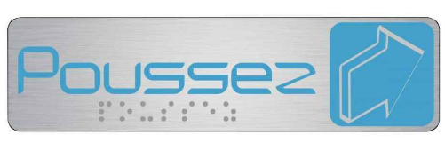 PLAQUE DE SIGNALISATION 170X45 MM POUSSEZ HORIZONTAL